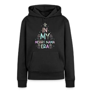 Dans ma joyeuse époque maman Noël Mères Parents - Sweat à capuche Premium bio Femme - noir - Devant - Julia (174cm)
