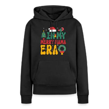 Dans ma joyeuse époque maman Noël Mères Parents - Sweat à capuche Premium bio Femme - noir - Devant - Julia (174cm)