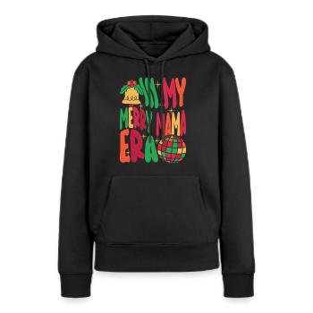 Dans ma joyeuse époque maman Noël Mères Parents - Sweat à capuche Premium bio Femme - noir - Devant - Julia (174cm)