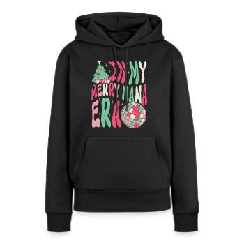 Dans ma joyeuse époque maman Noël Mères Parents - Sweat à capuche Premium bio Femme - noir - Devant - Julia (174cm)
