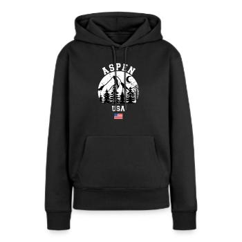 Aspen Snowmass Colorado Station de ski Montagnes - Sweat à capuche Premium bio Femme - noir - Devant - Julia (174cm)