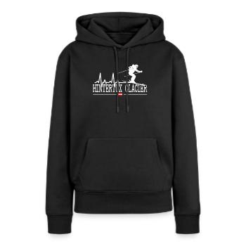 Skigebiet Hintertuxer Gletscher Österreichische Alpen - Frauen Premium Bio Hoodie - Schwarz - Vorne - Julia (174cm)