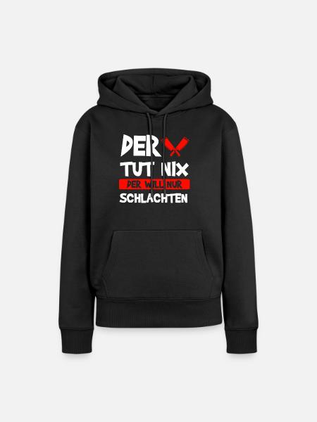 Fleischer Fleisch Metzger Geschenk - Frauen Premium Bio Hoodie - Schwarz