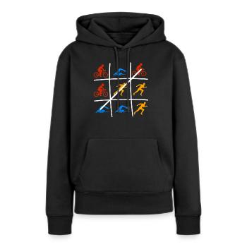 Triathlon triathlète triathlètes cadeau - Sweat à capuche Premium bio Femme - noir - Devant - Julia (174cm)