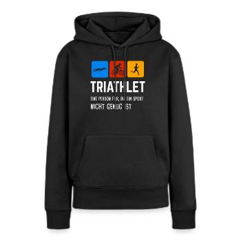 Triathlon Triathlet Triathleten Geschenk - Frauen Premium Bio Hoodie - Schwarz - Vorne - Julia (174cm)