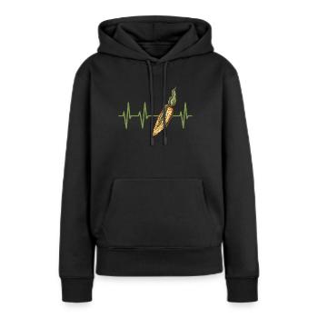Blé - Sweat à capuche Premium bio Femme - noir - Devant - Julia (174cm)