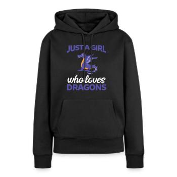 Dragons Dragons Dragon Cadeau - Sweat à capuche Premium bio Femme - noir - Devant - Julia (174cm)