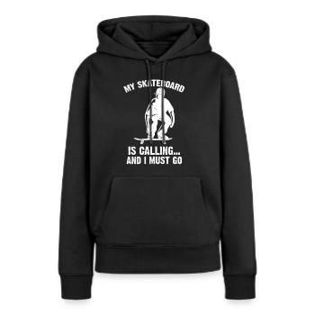 Skateboard Skateboard Skateboard Cadeau - Sweat à capuche Premium bio Femme - noir - Devant - Julia (174cm)