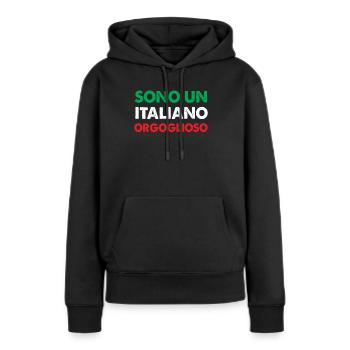 Italienisch Italienische Flagge Geschenk - Frauen Premium Bio Hoodie - Schwarz - Vorne - Julia (174cm)