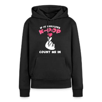 K-Pop K-Pop cadeau - Sweat à capuche Premium bio Femme - noir - Devant - Julia (174cm)