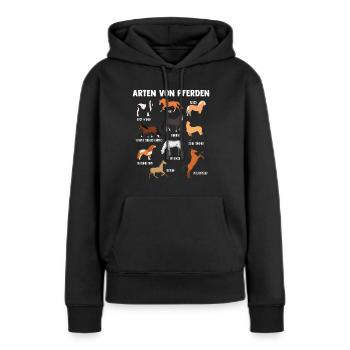 Pferd Pferde Pferderassen Geschenk - Frauen Premium Bio Hoodie - Schwarz - Vorne - Julia (174cm)