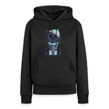 Süßes Tier Baby Panther Raubkatze Katze Kätzchen - Frauen Premium Bio Hoodie - Schwarz - Vorne - Julia (174cm)