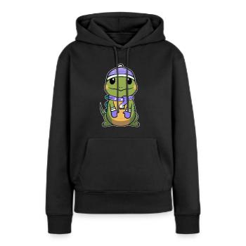 Süßes Tier Baby Leguan - Frauen Premium Bio Hoodie - Schwarz - Vorne - Julia (174cm)