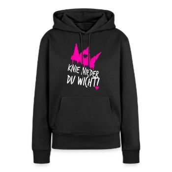 Prinzessin Krone Knie Nieder Böse Königin Lustig - Frauen Premium Bio Hoodie - Schwarz - Vorne - Julia (174cm)