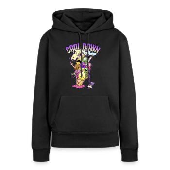 Crème glacée glace LSD voyage herbe fumée mixte stoner - Sweat à capuche Premium bio Femme - noir - Devant - Julia (174cm)