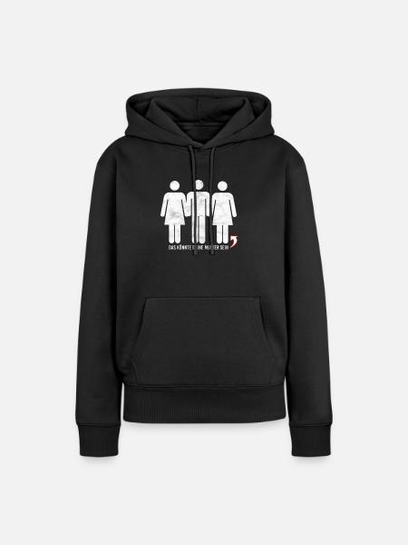 Dreier Beziehung - Deine Mutter witzig - Frauen Premium Bio Hoodie - Schwarz
