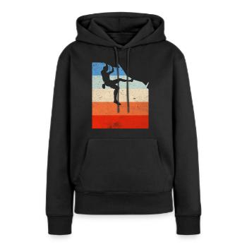 Climbing Climbing Bouldering Free Vintage Gift - Women’s Premium Organic Hoodie - black - Front - Julia (174cm)