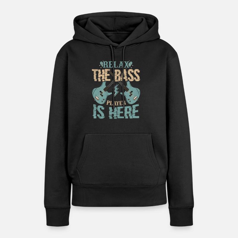Basse guitare basse basse guitare - Sweat à capuche Premium bio Femme - noir