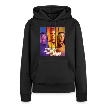 Star Trek Strange New World Spock, Pike Et Una - Sweat à capuche Premium bio Femme - noir - Devant - Julia (174cm)
