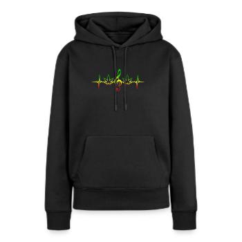 Heartbeat Reggae Ganja Jamaïque Rasta Weed Tea - Sweat à capuche Premium bio Femme - noir - Devant - Julia (174cm)
