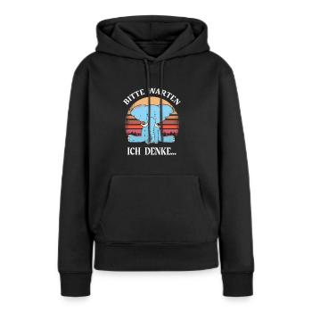 Ich denke Programmierer Computer Nerd Sprüche cool - Frauen Premium Bio Hoodie - Schwarz - Vorne - Julia (174cm)