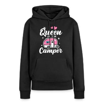 Queen Of The Camper Camping Caravan - Women’s Premium Organic Hoodie - black - Front - Julia (174cm)