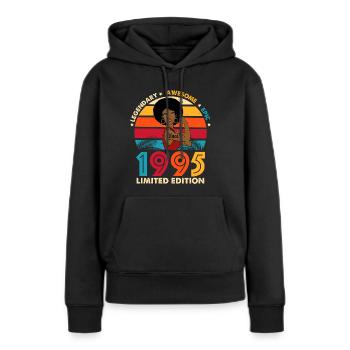 Birthday 1995 Afro Woman Limited Edition - Women’s Premium Organic Hoodie - black - Front - Julia (174cm)