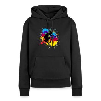 Cascade de scooter - Sweat à capuche Premium bio Femme - noir - Devant - Julia (174cm)
