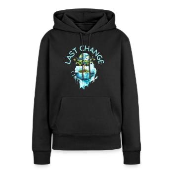 Dernière modification | Changement climatique, Terre, CO2 - Sweat à capuche Premium bio Femme - noir - Devant - Julia (174cm)