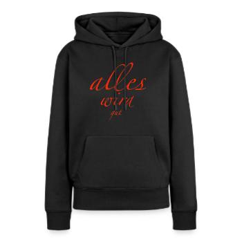 alles wird gut - Frauen Premium Bio Hoodie - Schwarz - Vorne - Julia (174cm)