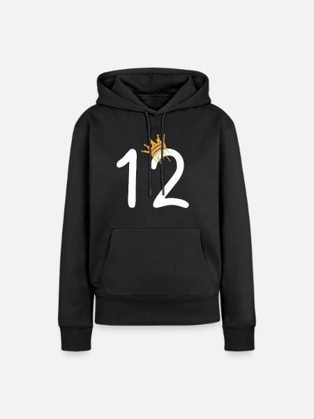 12 - Frauen Premium Bio Hoodie - Schwarz