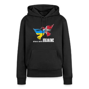Ukraine - Women’s Premium Organic Hoodie - black - Front - Julia (174cm)