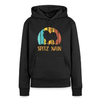 SPITZ NAIN - Sweat à capuche Premium bio Femme - noir - Devant - Julia (174cm)