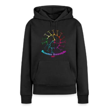 Circle of Scooter Freestyle 360 - Frauen Premium Bio Hoodie - Schwarz - Vorne - Julia (174cm)