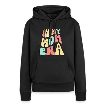 In der Ära meiner Mutter - Frauen Premium Bio Hoodie - Schwarz - Vorne - Julia (174cm)
