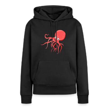 calamar - Sweat à capuche Premium bio Femme - noir - Devant - Julia (174cm)