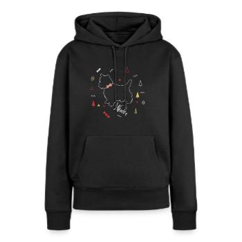 WINTER DOG COLLECTION - Sweat à capuche Premium bio Femme - noir - Devant - Julia (174cm)