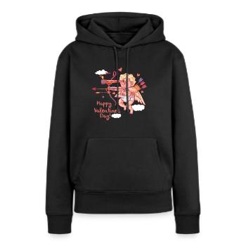 Armor mit Pfeil und Bogen verbreitet Liebe - Frauen Premium Bio Hoodie - Schwarz - Vorne - Julia (174cm)
