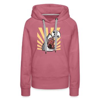 Câlins et baisers - Funny Shark Design - Sweat à capuche Premium bio Femme - mauve - Devant - Isabella (175cm)