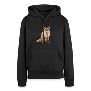 Renard - Sweat à capuche Premium bio Femme - noir - Devant - Julia (174cm)