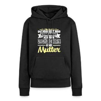 DACHDECKERIN und Mutter - Frauen Premium Bio Hoodie - Schwarz - Vorne - Julia (174cm)