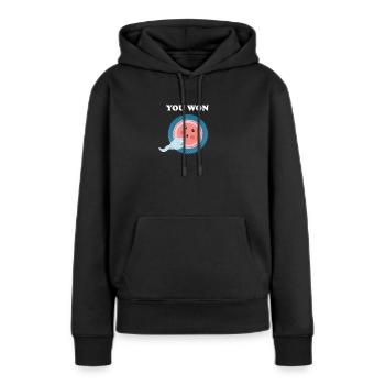 Lustiger Sperma- Sie haben gewonnen - Frauen Premium Bio Hoodie - Schwarz - Vorne - Julia (174cm)