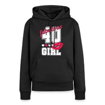 40th birthday 40 years girl woman gift - Women’s Premium Organic Hoodie - black - Front - Julia (174cm)