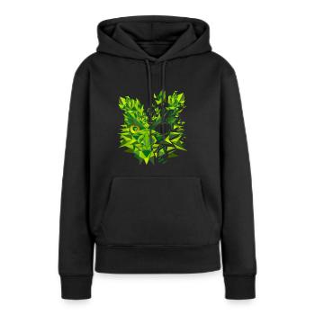 Green Owl - Sweat à capuche Premium bio Femme - noir - Devant - Julia (174cm)