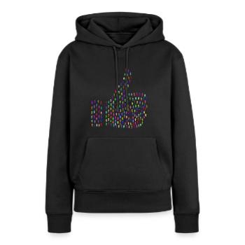 Gefällt mir! Like! Thumbs Up! - Frauen Premium Bio Hoodie - Schwarz - Vorne - Julia (174cm)