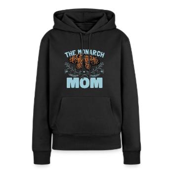 Die Monarch Mama - Frauen Premium Bio Hoodie - Schwarz - Vorne - Julia (174cm)