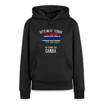 Bitte Nicht Stören Ich Träume Von Gambia - Frauen Premium Bio Hoodie - Schwarz - Vorne - Julia (174cm)