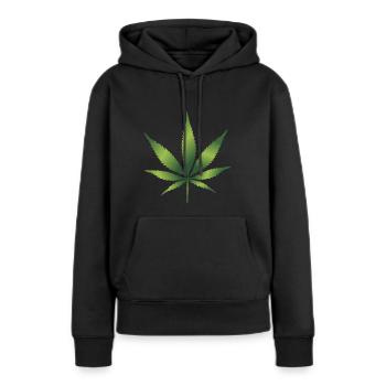 herbes thym romarin persil origan aneth - Sweat à capuche Premium bio Femme - noir - Devant - Julia (174cm)