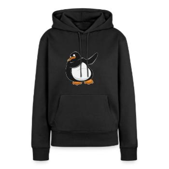 Dabbing Pinguin - penguin - Frauen Premium Bio Hoodie - Schwarz - Vorne - Julia (174cm)