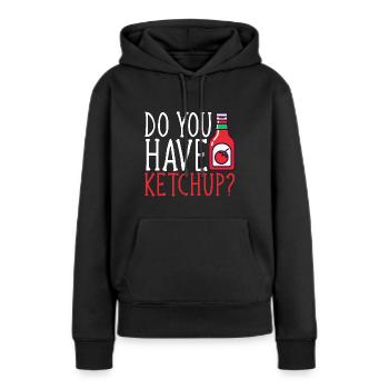 Ketchup Ketchup à la tomate - Sweat à capuche Premium bio Femme - noir - Devant - Julia (174cm)